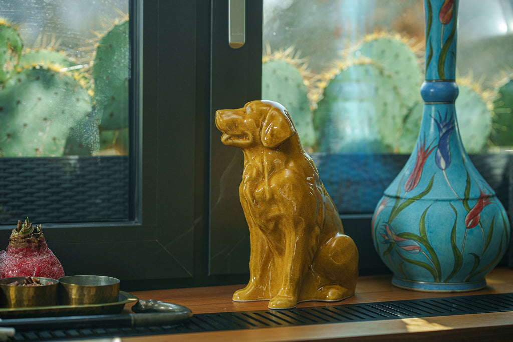 Urna per animali domestici Golden Retriever - Giallo | Urna in ceramica