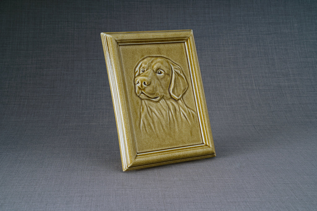 Labrador Urna per Ceneri Animali - Giallo Ambra | Ceramica | Artigianale