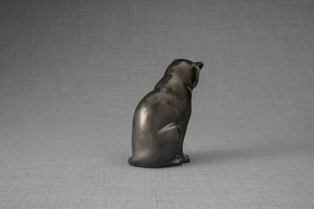 Mini Urna per Ceneri Animali Neko - Opaco Scuro | Ceramica | Artigianale