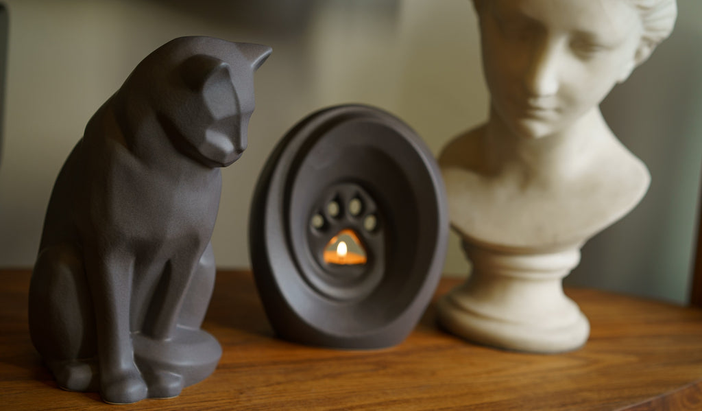 Paw Urna per Ceneri Animali - Grigio Opaco | Ceramica | Artigianale