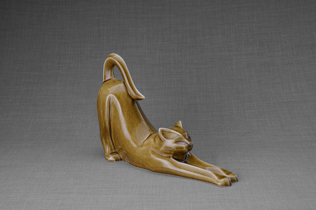 Urna Cremazione per Ceneri Gatti "Grace" - Sabbia Scura | Ceramica