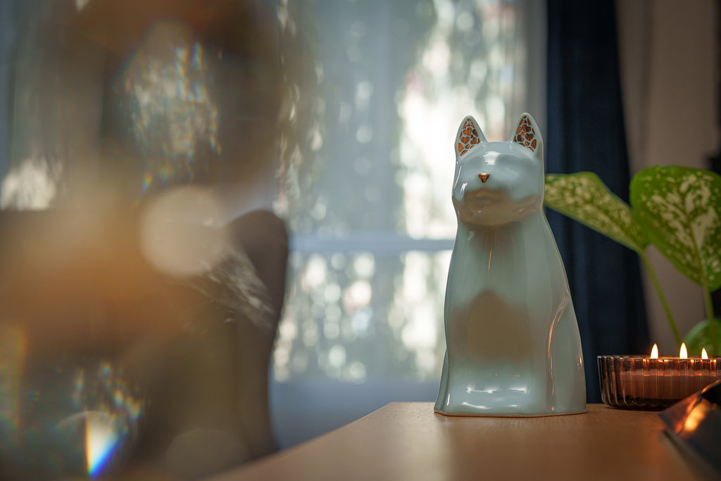 Urna per Animali "Barkley" per Cane - Azzurro Baby | Ceramica | Fatta a mano