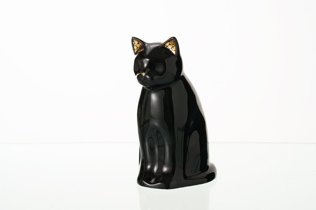 Urna per Animali "Meow" per Gatto - Nero | Ceramica | Fatta a mano