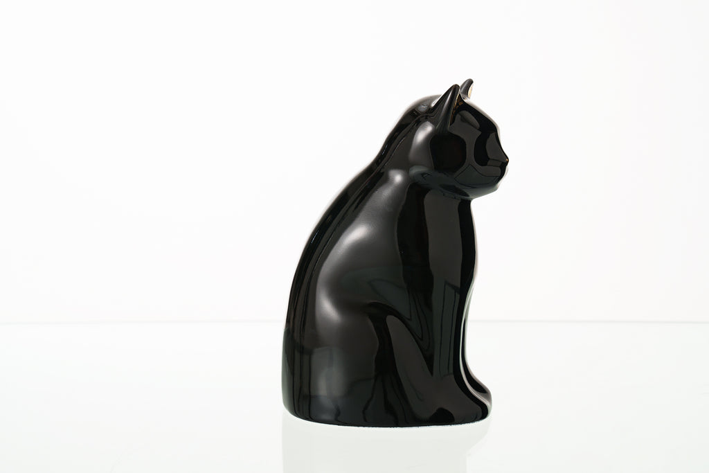 Urna per Animali "Meow" per Gatto - Nero | Ceramica | Fatta a mano