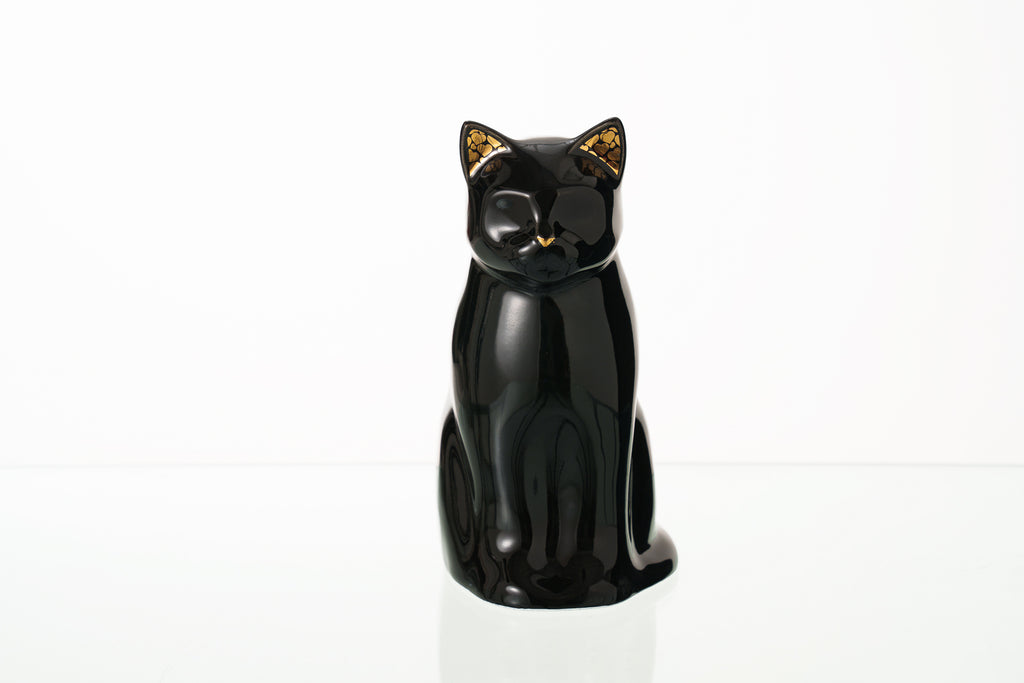 Urna per Animali "Meow" per Gatto - Nero | Ceramica | Fatta a mano