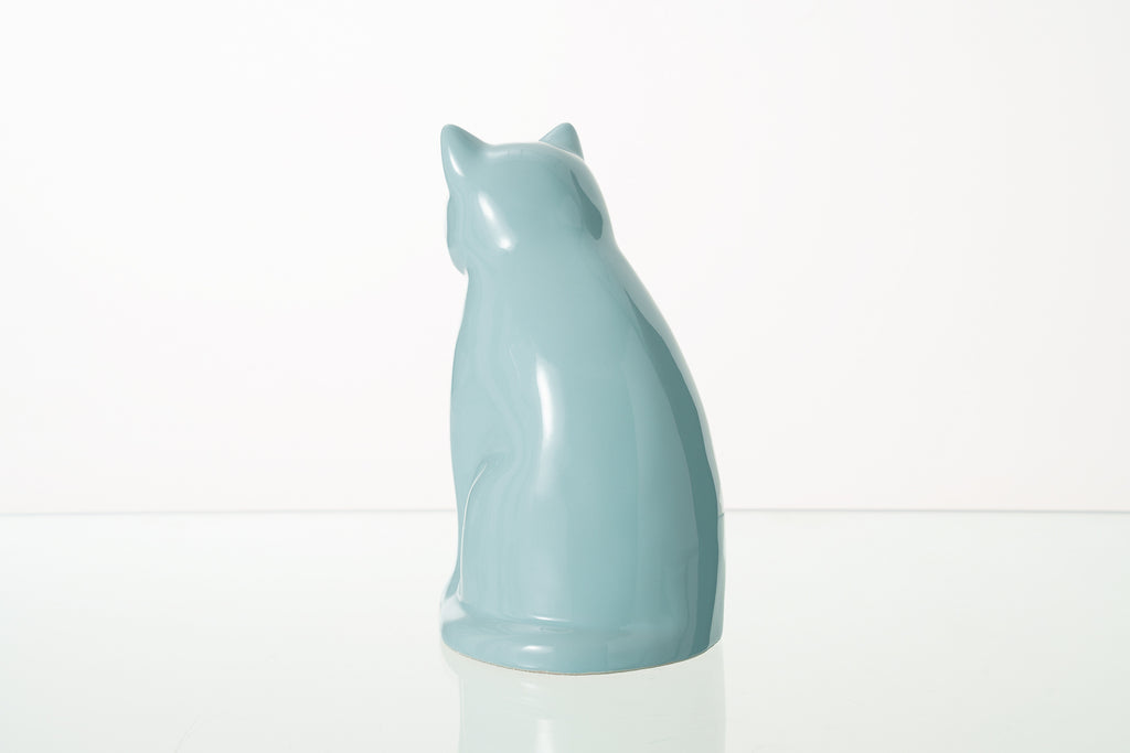 Urna per Animali "Meow" per Gatto - Azzurro Baby | Ceramica | Fatta a mano