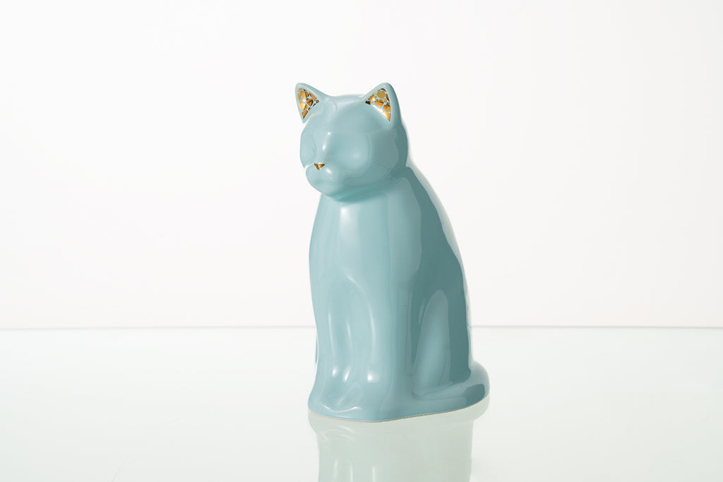 Urna per Animali "Meow" per Gatto - Azzurro Baby | Ceramica | Fatta a mano