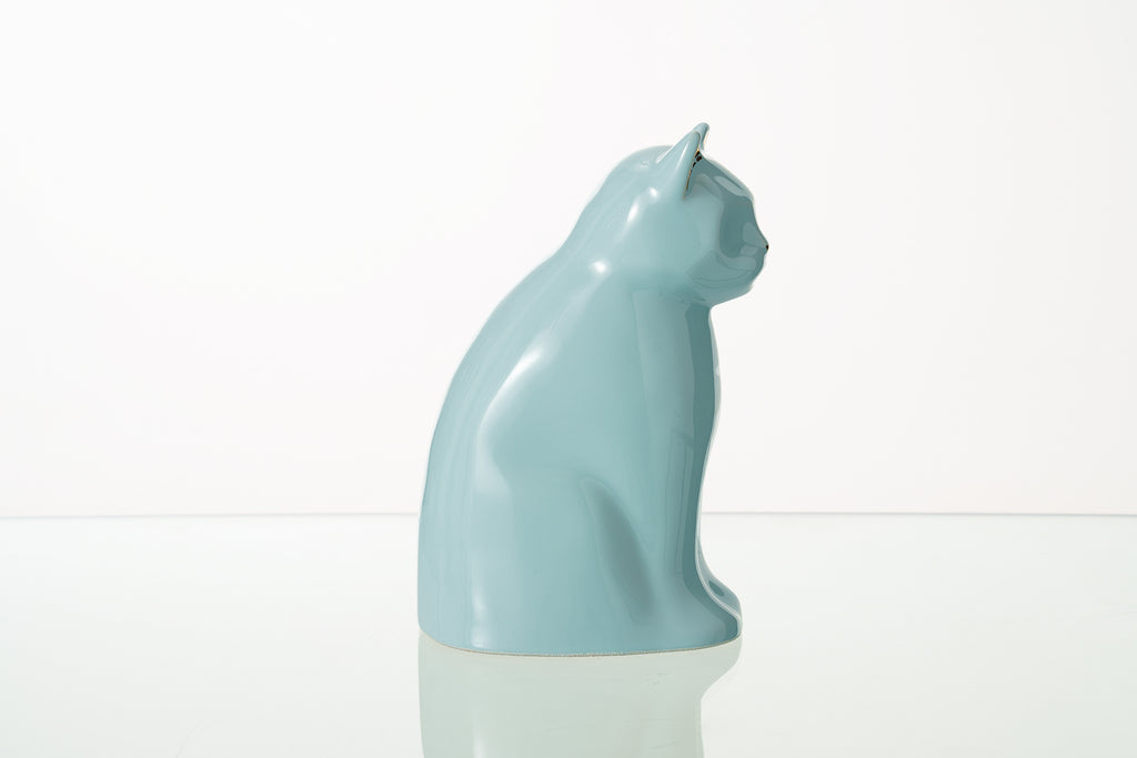 Urna per Animali "Meow" per Gatto - Azzurro Baby | Ceramica | Fatta a mano