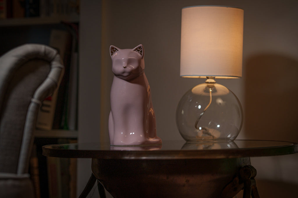 Urna per Animali "Meow" per Gatto - Rosa | Ceramica | Fatta a mano