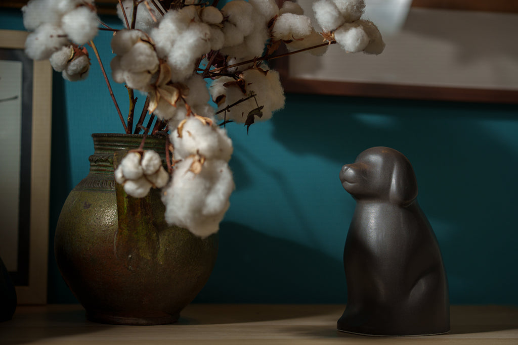 Urna per Animali "Cuddle" per Cane - Grigio Opaco | Ceramica | Fatta a mano