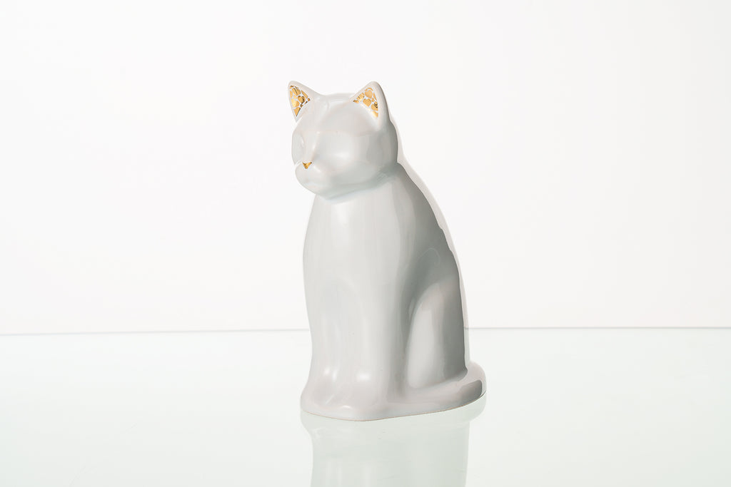 Urna per Animali "Meow" per Gatto - Bianco | Ceramica | Fatta a mano