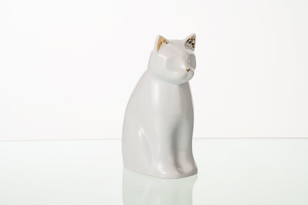 Urna per Animali "Meow" per Gatto - Bianco | Ceramica | Fatta a mano