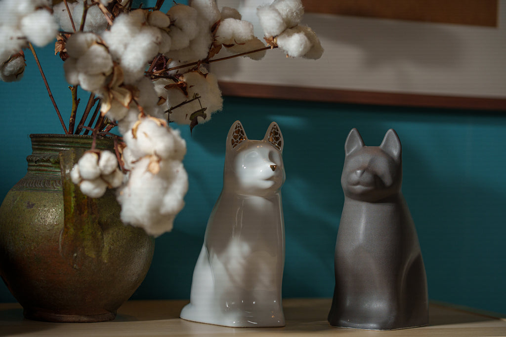 Urna per Animali "Barkley" per Cane - Grigio Opaco | Ceramica | Fatta a mano