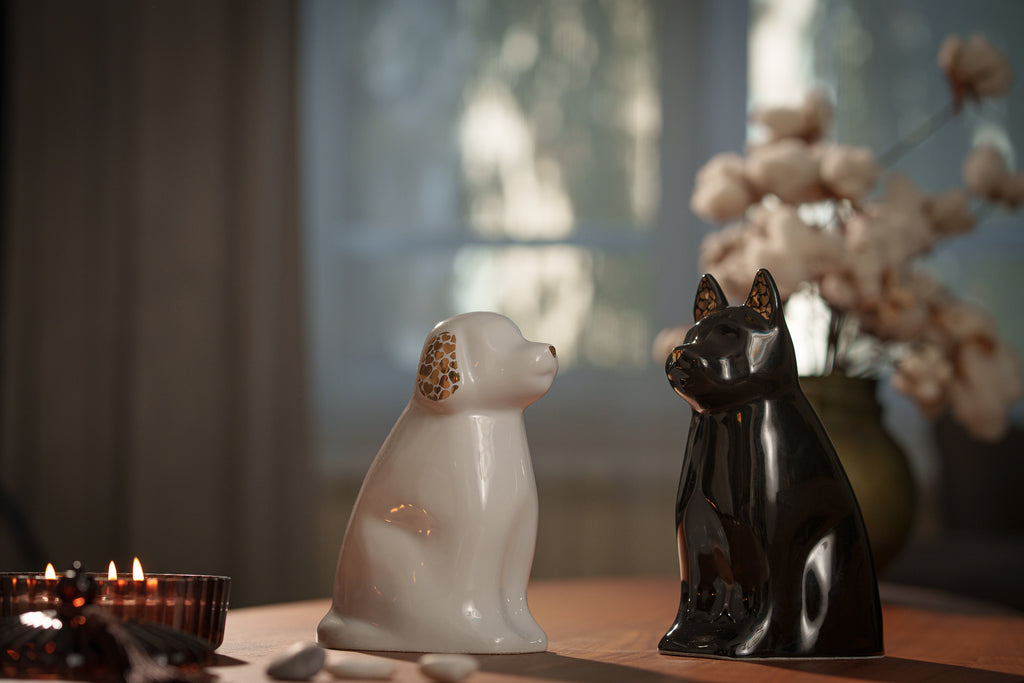 Urna per Animali "Barkley" per Cane - Nero | Ceramica | Fatta a mano